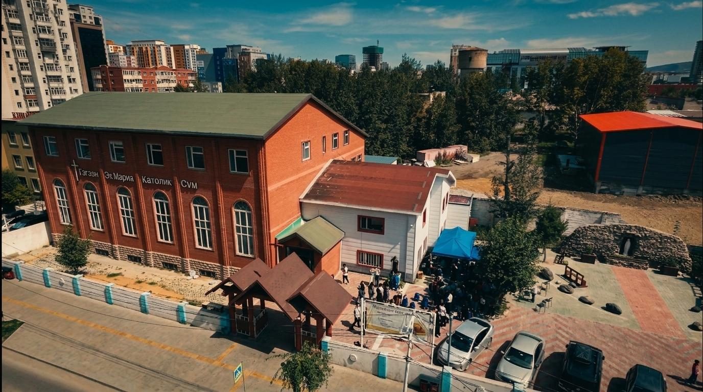 Saint Mary Catholic Church from above